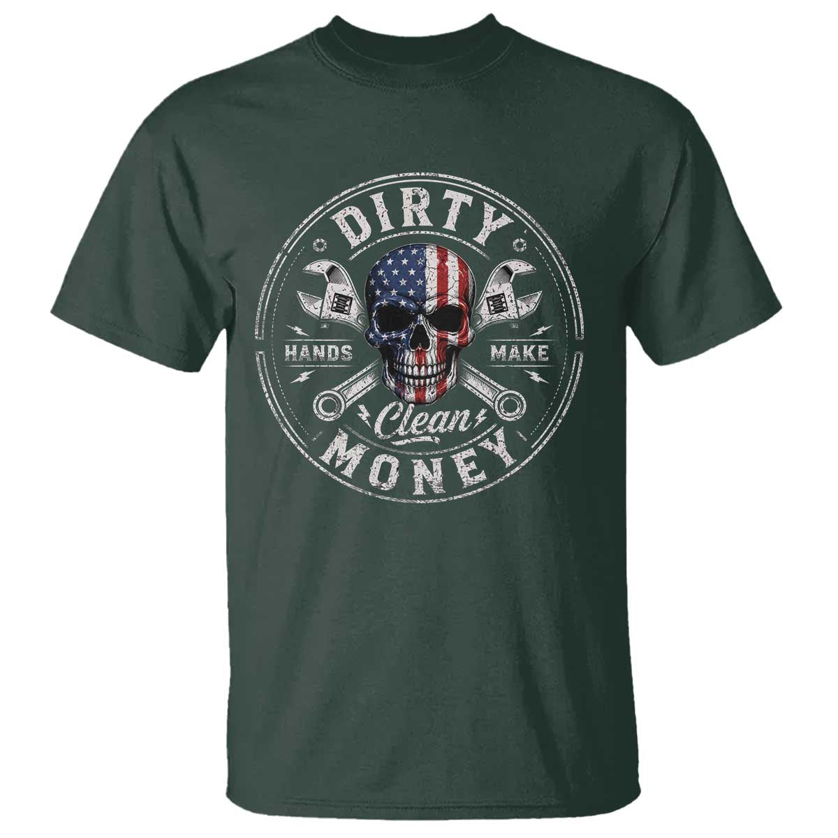 Mechanic Skeleton T Shirt My Hands May Be Dirty But My Money is Clean Auto Repair Garage
