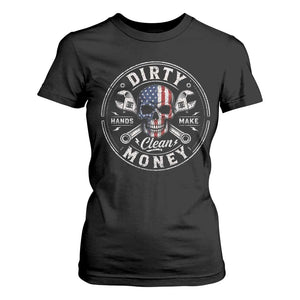 Mechanic Skeleton T Shirt For Women My Hands May Be Dirty But My Money is Clean Auto Repair Garage