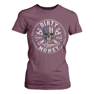 Mechanic Skeleton T Shirt For Women My Hands May Be Dirty But My Money is Clean Auto Repair Garage