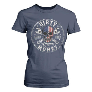 Mechanic Skeleton T Shirt For Women My Hands May Be Dirty But My Money is Clean Auto Repair Garage