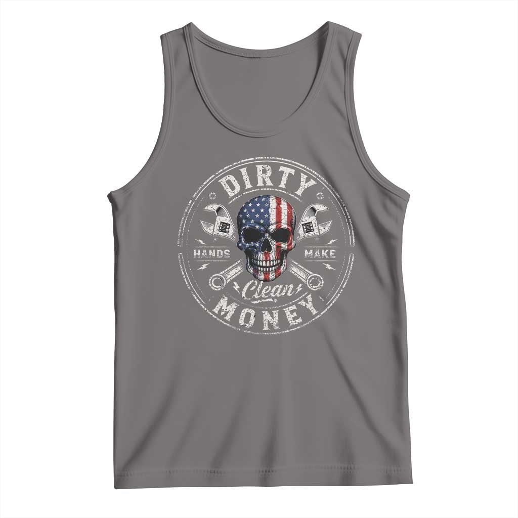 Mechanic Skeleton Tank Top My Hands May Be Dirty But My Money is Clean Auto Repair Garage