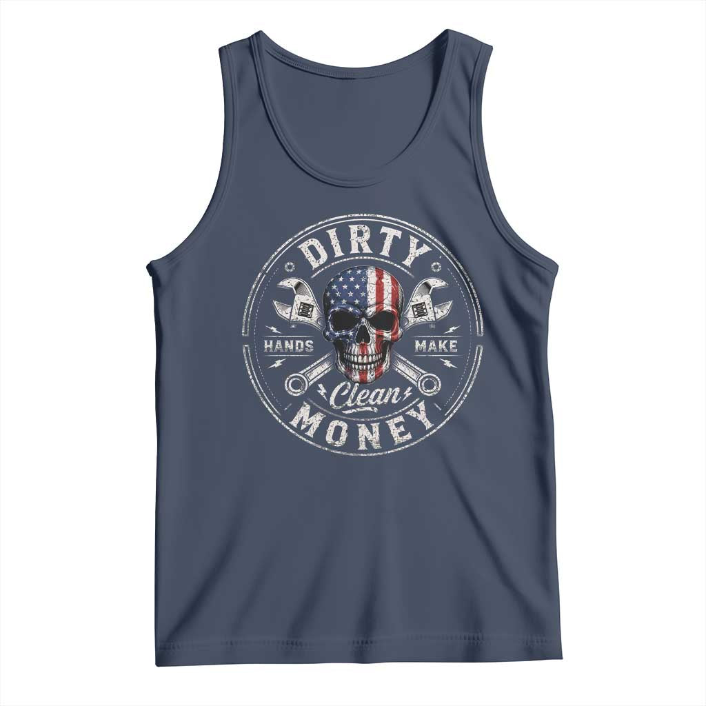 Mechanic Skeleton Tank Top My Hands May Be Dirty But My Money is Clean Auto Repair Garage