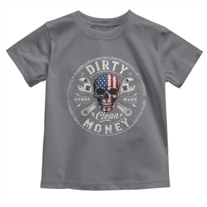 Mechanic Skeleton Toddler T Shirt My Hands May Be Dirty But My Money is Clean Auto Repair Garage