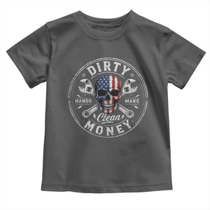 Mechanic Skeleton Toddler T Shirt My Hands May Be Dirty But My Money is Clean Auto Repair Garage