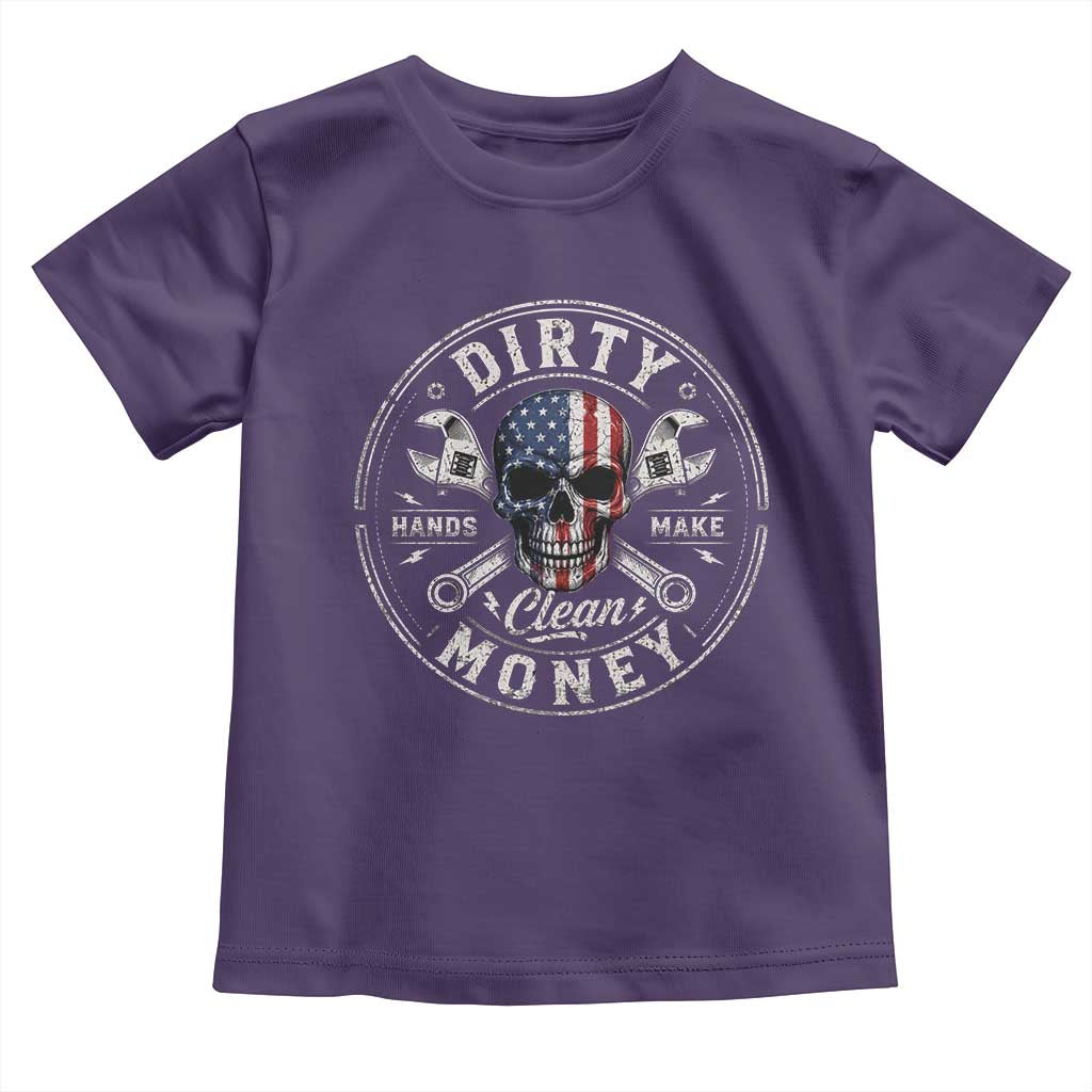 Mechanic Skeleton Toddler T Shirt My Hands May Be Dirty But My Money is Clean Auto Repair Garage
