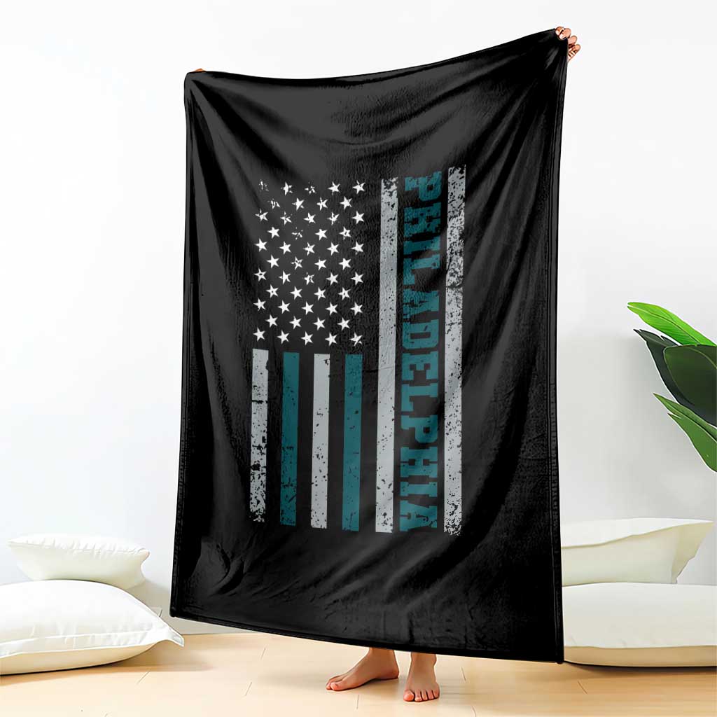 Philadelphia Throw Blanket Retro American Flag Philly Fan TS10 Print Your Wear