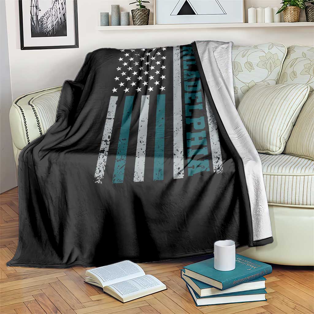 Philadelphia Throw Blanket Retro American Flag Philly Fan TS10 Print Your Wear