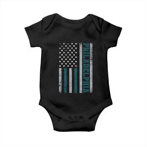 PFE Game Day Baby Onesie Retro American Flag Philly Lover TS10 Black Print Your Wear
