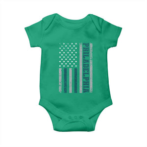 PFE Game Day Baby Onesie Retro American Flag Philly Lover TS10 Irish Green Print Your Wear