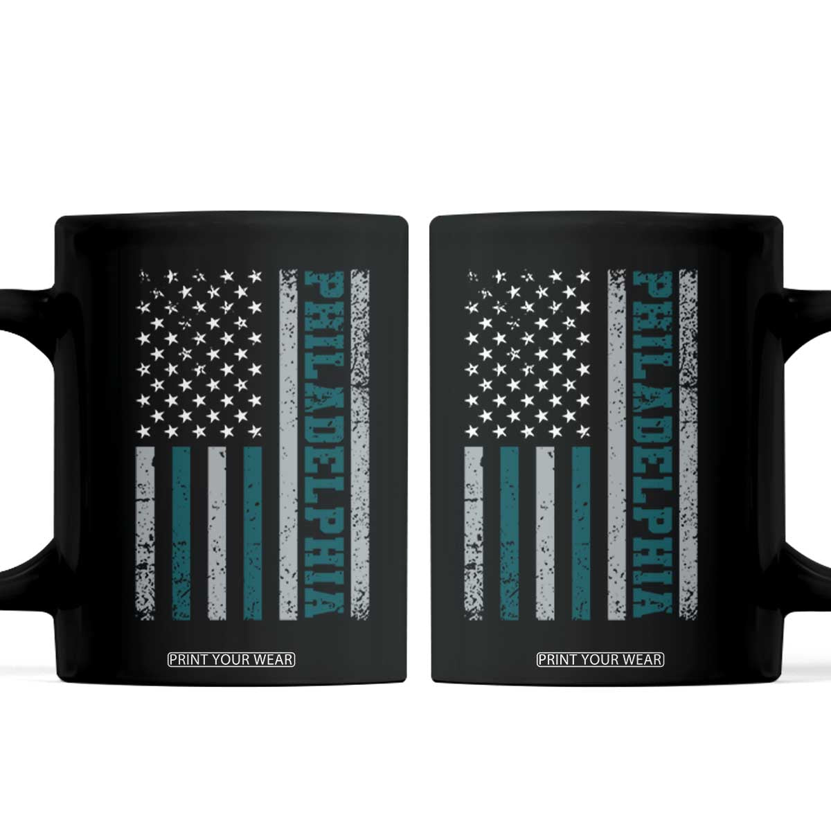 Philadelphia Coffee Mug Retro American Flag Philly Fan TS10 Black Print Your Wear
