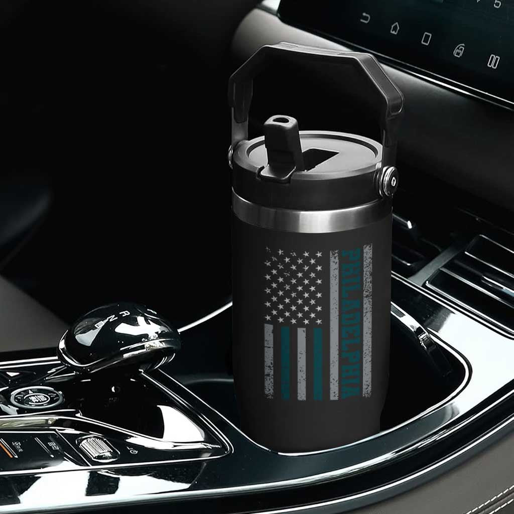 PFE Game Day Flip Straw Tumbler Retro American Flag Philly Lover TS10 Print Your Wear
