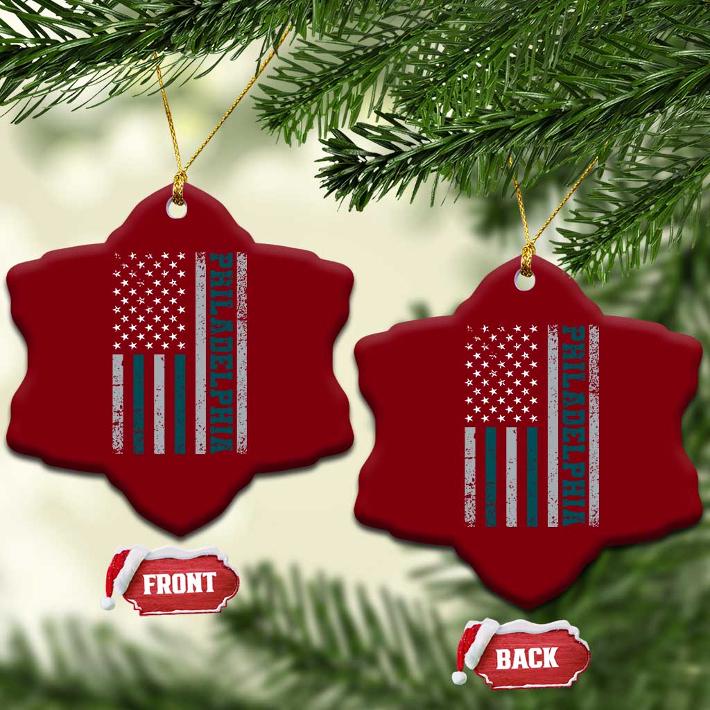 PFE Game Day Ceramic Ornament Retro American Flag Philly Lover TS10 Print Your Wear