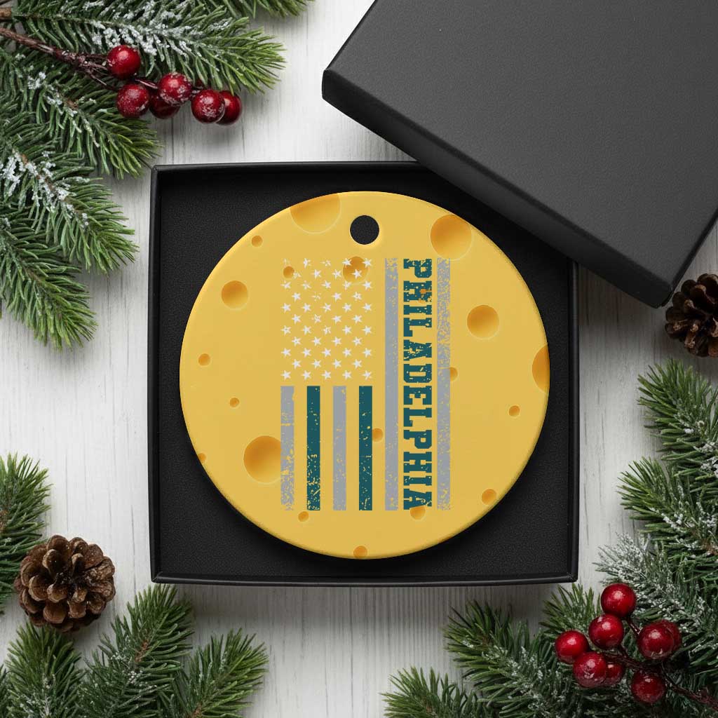 Philadelphia Ceramic Ornament Retro American Flag Philly Fan TS10 1pc Yellow Cheese Print Your Wear