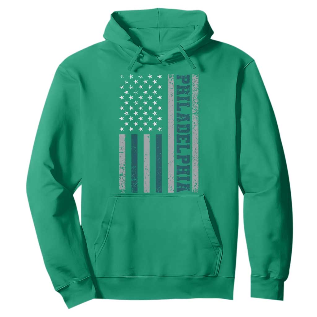 PFE Game Day Hoodie Retro American Flag Philly Lover TS10 Irish Green Print Your Wear
