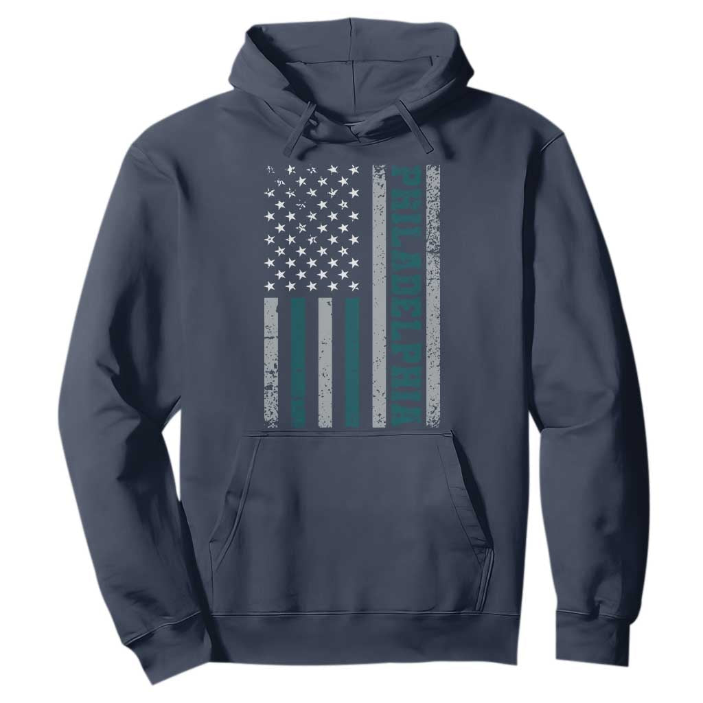 Philadelphia Hoodie Retro American Flag Philly Fan TS10 Navy Print Your Wear