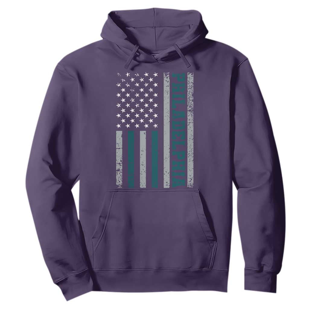 Philadelphia Hoodie Retro American Flag Philly Fan TS10 Purple Print Your Wear