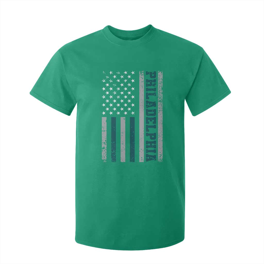 PFE Game Day T Shirt For Kid Retro American Flag Philly Lover TS10 Irish Green Print Your Wear
