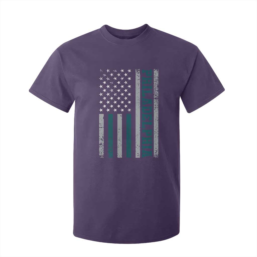 PFE Game Day T Shirt For Kid Retro American Flag Philly Lover TS10 Purple Print Your Wear