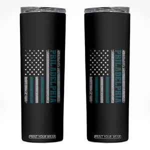 PFE Game Day Skinny Tumbler Retro American Flag Philly Lover TS10 Black Print Your Wear
