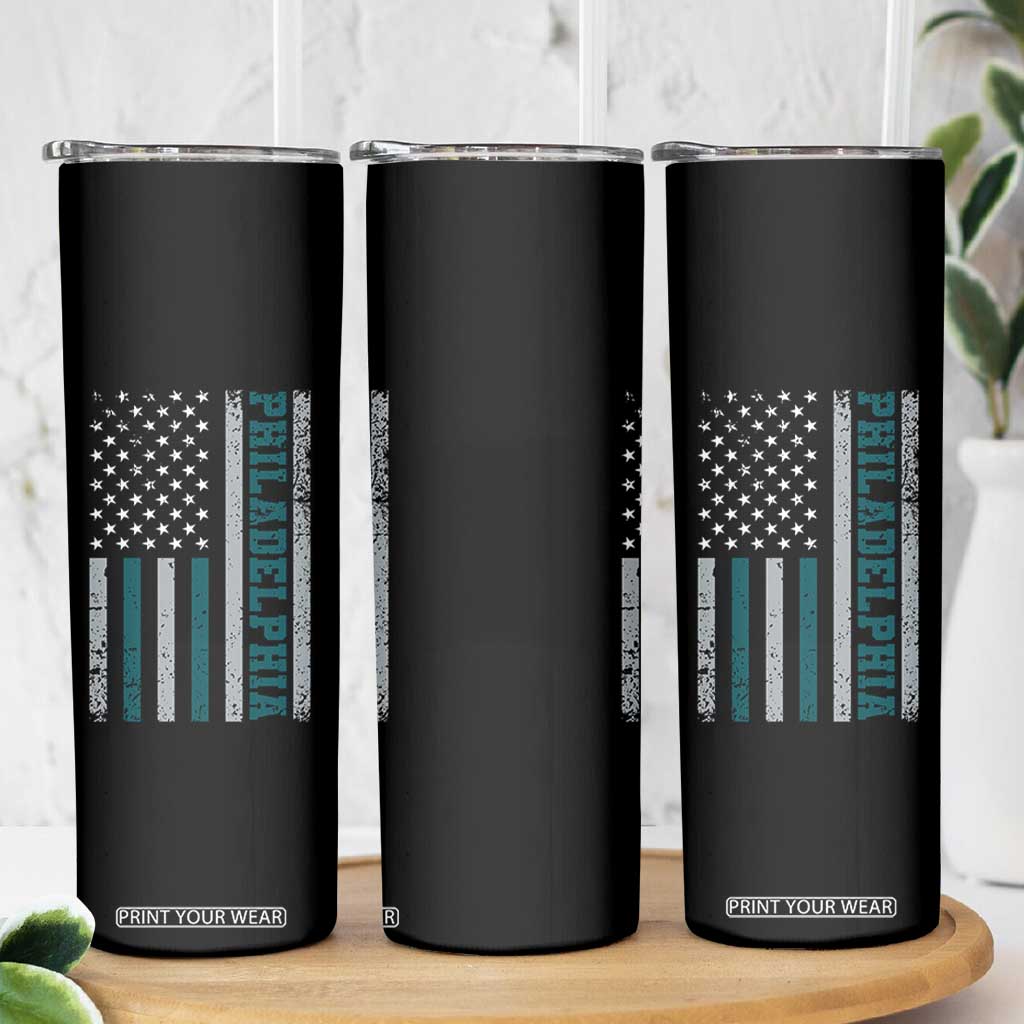Philadelphia Skinny Tumbler Retro American Flag Philly Fan TS10 Print Your Wear