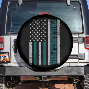 Philadelphia Spare Tire Cover Retro American Flag Philly Fan TS10 No hole Black Print Your Wear