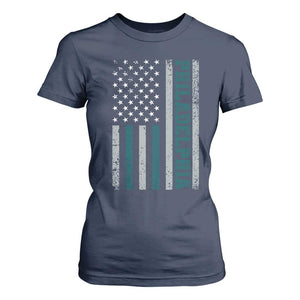 PFE Game Day T Shirt For Women Retro American Flag Philly Lover TS10 Navy Print Your Wear