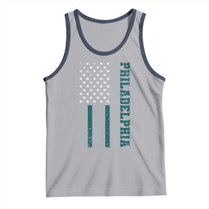 PFE Game Day Tank Top Retro American Flag Philly Lover TS10 Athletic Heather Navy Print Your Wear