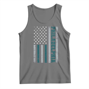 PFE Game Day Tank Top Retro American Flag Philly Lover TS10 Black Heather Print Your Wear