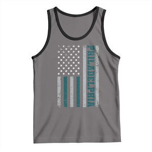 PFE Game Day Tank Top Retro American Flag Philly Lover TS10 Deep Heather Black Print Your Wear