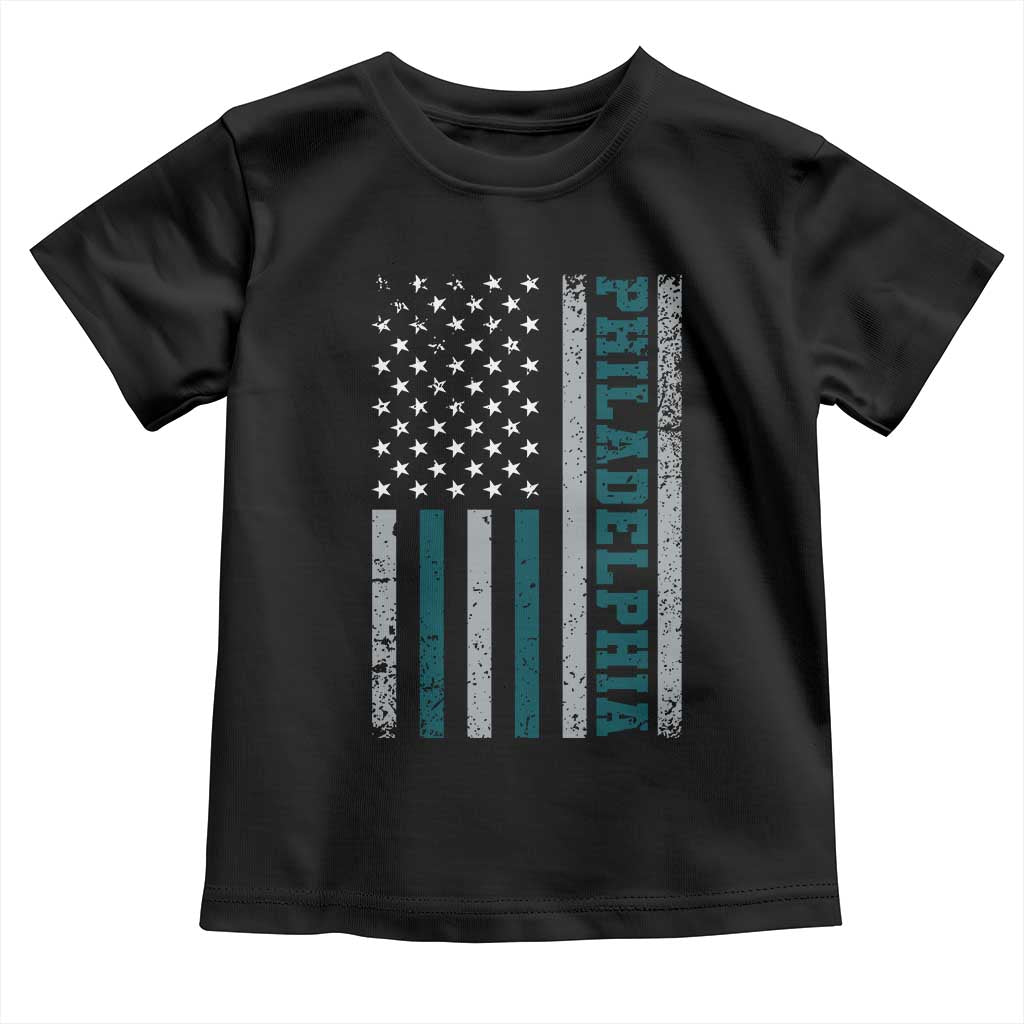PFE Game Day Toddler T Shirt Retro American Flag Philly Lover TS10 Black Print Your Wear