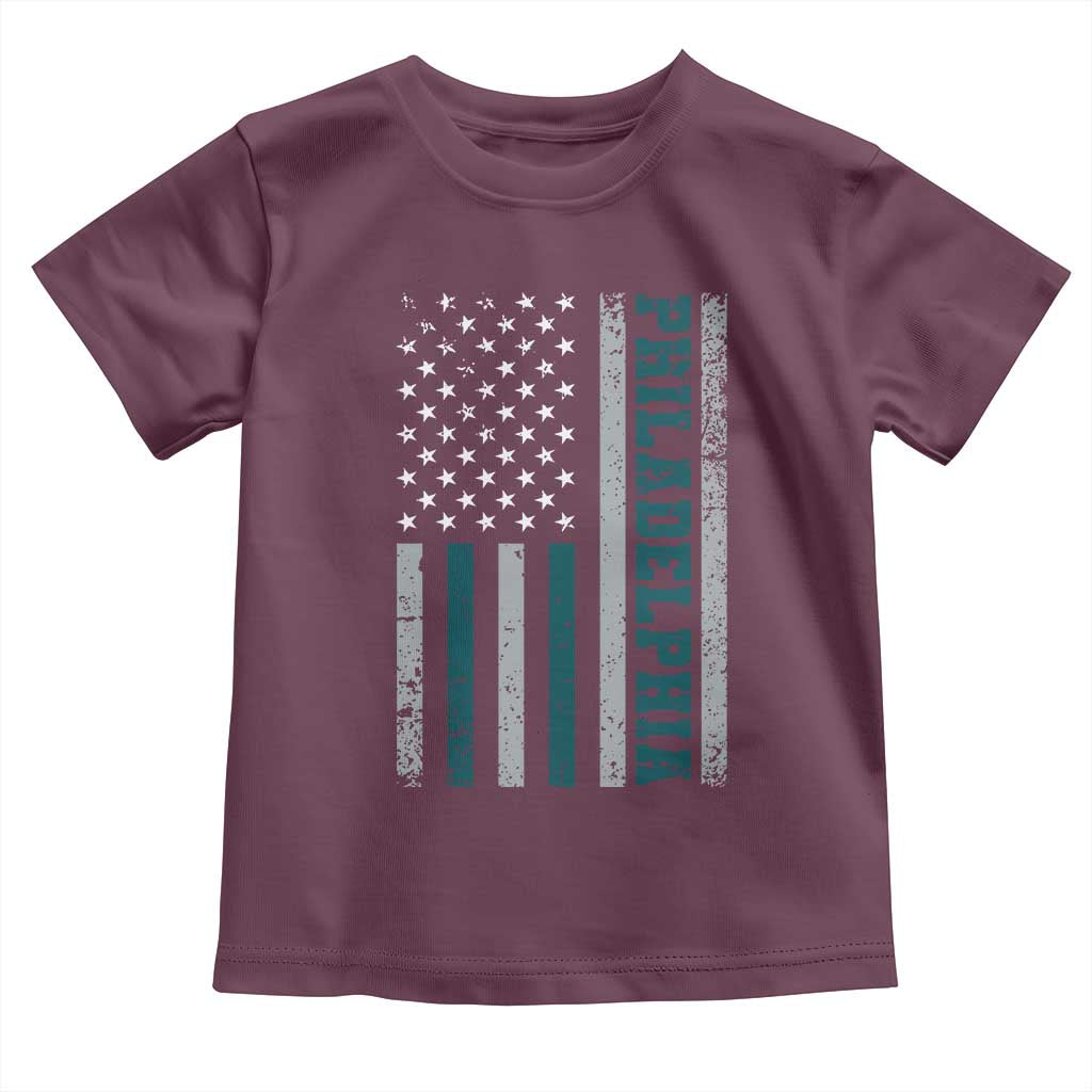 PFE Game Day Toddler T Shirt Retro American Flag Philly Lover TS10 Maroon Print Your Wear