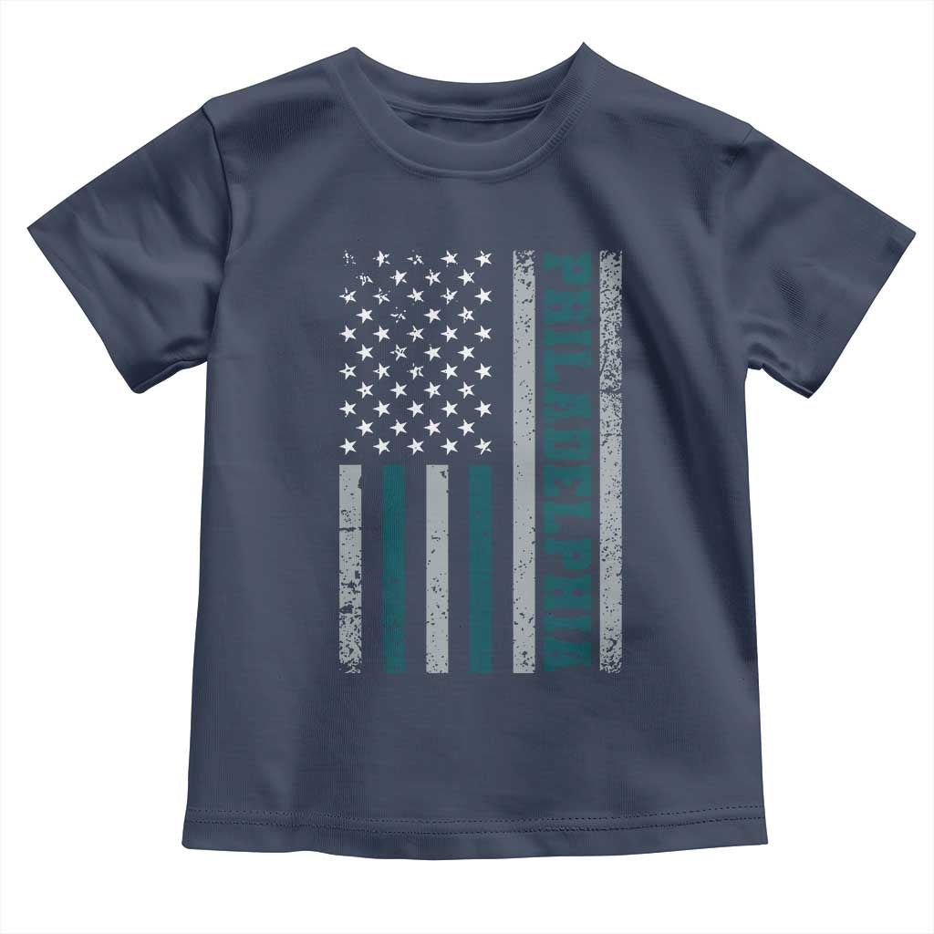 PFE Game Day Toddler T Shirt Retro American Flag Philly Lover TS10 Navy Print Your Wear
