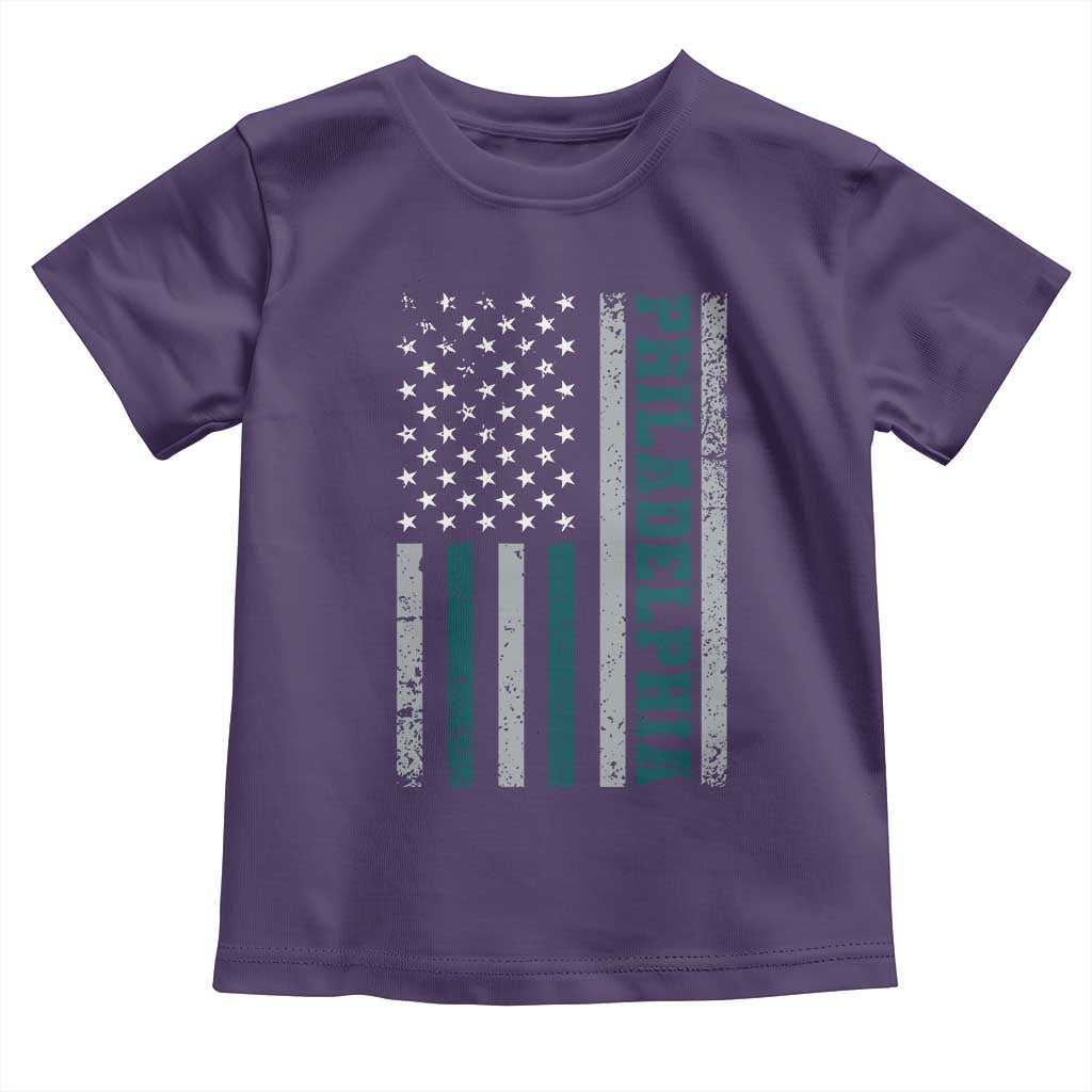 PFE Game Day Toddler T Shirt Retro American Flag Philly Lover TS10 Purple Print Your Wear