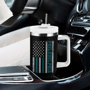 PFE Game Day Tumbler With Handle Retro American Flag Philly Lover TS10 Print Your Wear