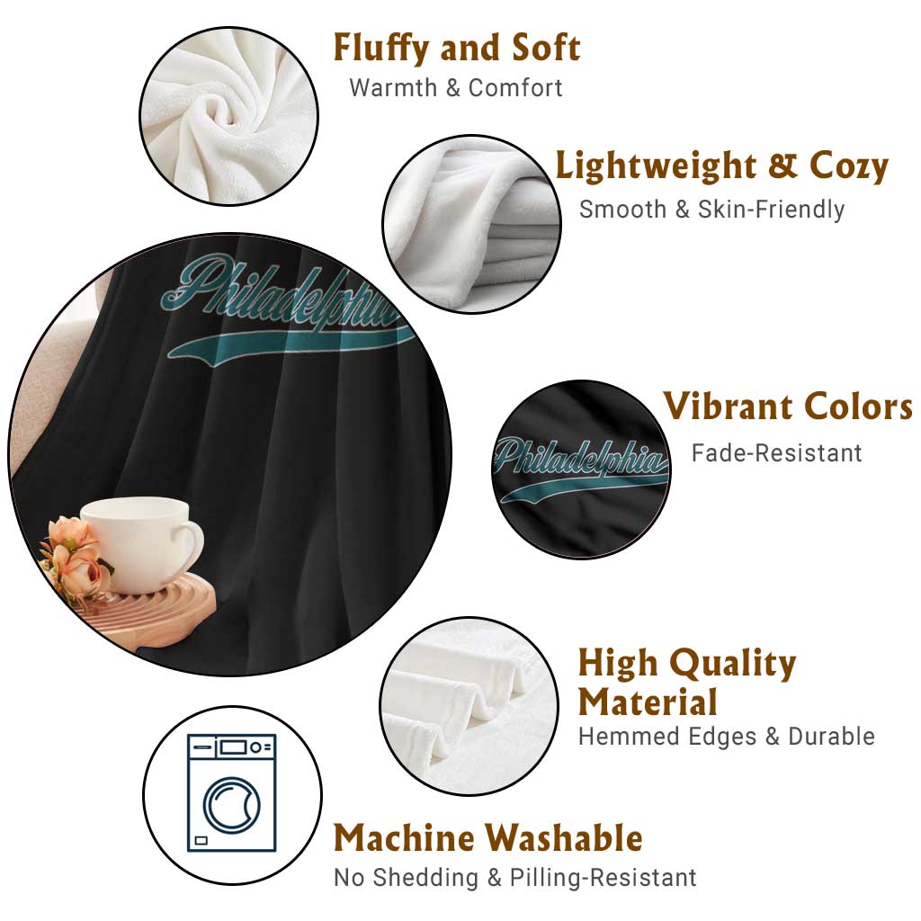 Philadelphia Throw Blanket Mascot Vintage Sports Name TS10 Print Your Wear