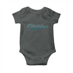 Philadelphia Baby Onesie Mascot Vintage Sports Name TS10 Dark Heather Print Your Wear