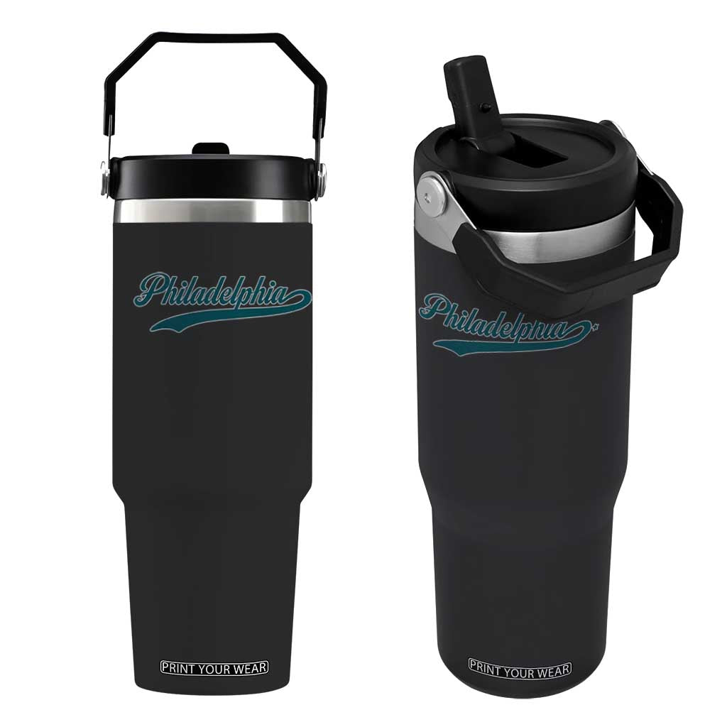 PFE Game Day Flip Straw Tumbler Vintage Sports Name TS10 One Size: 30 oz Black Print Your Wear