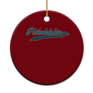 Philadelphia Ceramic Ornament Mascot Vintage Sports Name TS10 1pc Red Print Your Wear