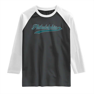 Philadelphia Raglan Shirt Mascot Vintage Sports Name TS10 Black White Print Your Wear
