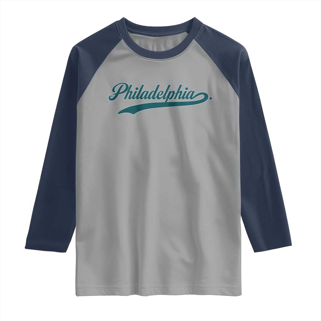 PFE Game Day Raglan Shirt Vintage Sports Name TS10 Sport Gray Navy Print Your Wear