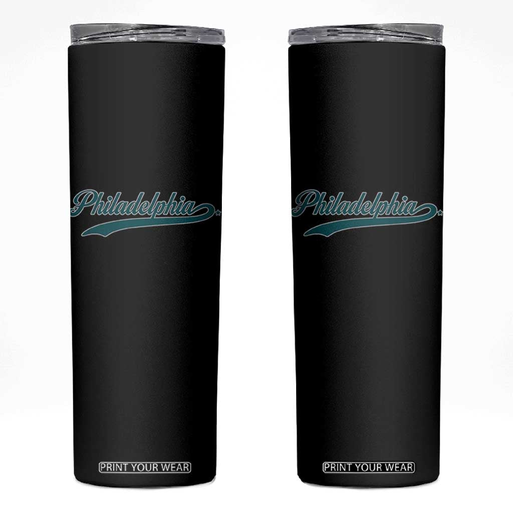 PFE Game Day Skinny Tumbler Vintage Sports Name TS10 Black Print Your Wear