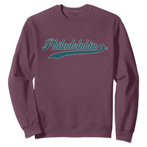 Philadelphia Sweatshirt Mascot Vintage Sports Name TS10 Maroon Print Your Wear