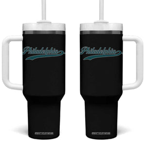 Philadelphia Tumbler With Handle Mascot Vintage Sports Name TS10 One Size: 40 oz Black Print Your Wear