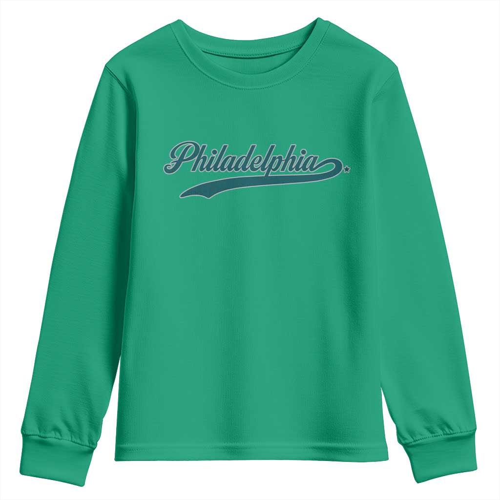 Philadelphia Youth Sweatshirt Mascot Vintage Sports Name TS10 Irish Green Print Your Wear