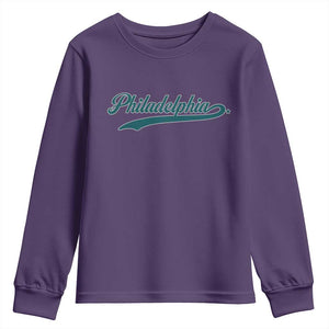 Philadelphia Youth Sweatshirt Mascot Vintage Sports Name TS10 Purple Print Your Wear