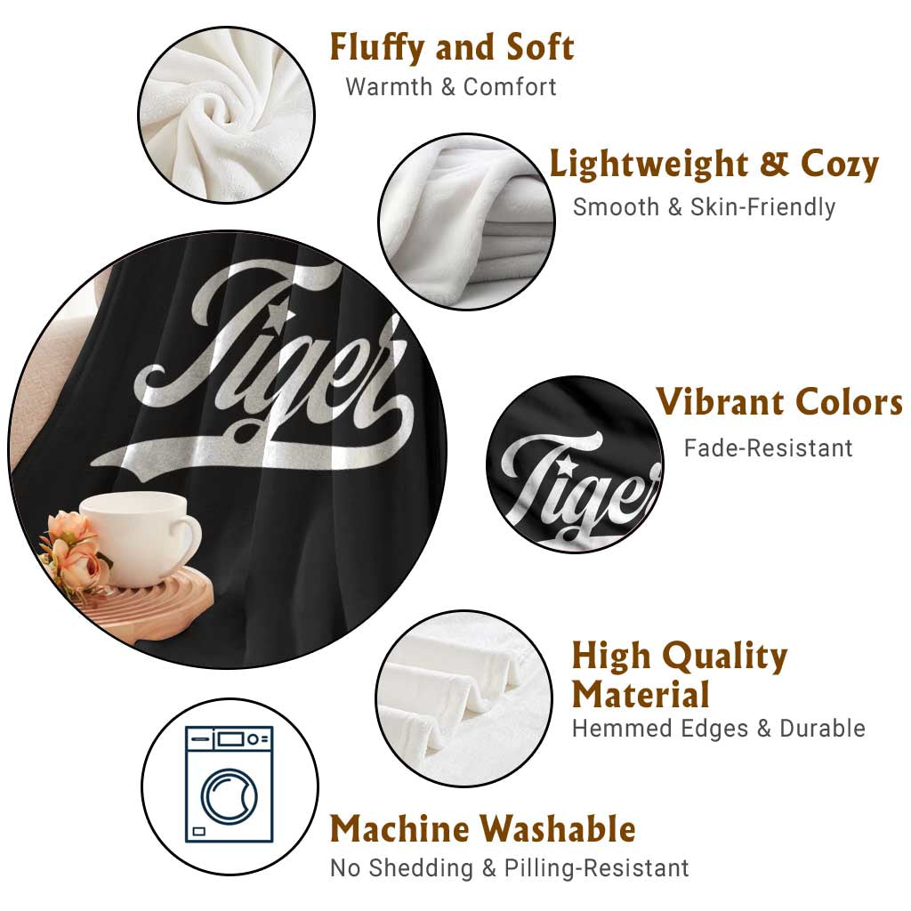 Retro Script Tigers Throw Blanket Vintage Sports Team Name TS10 Print Your Wear