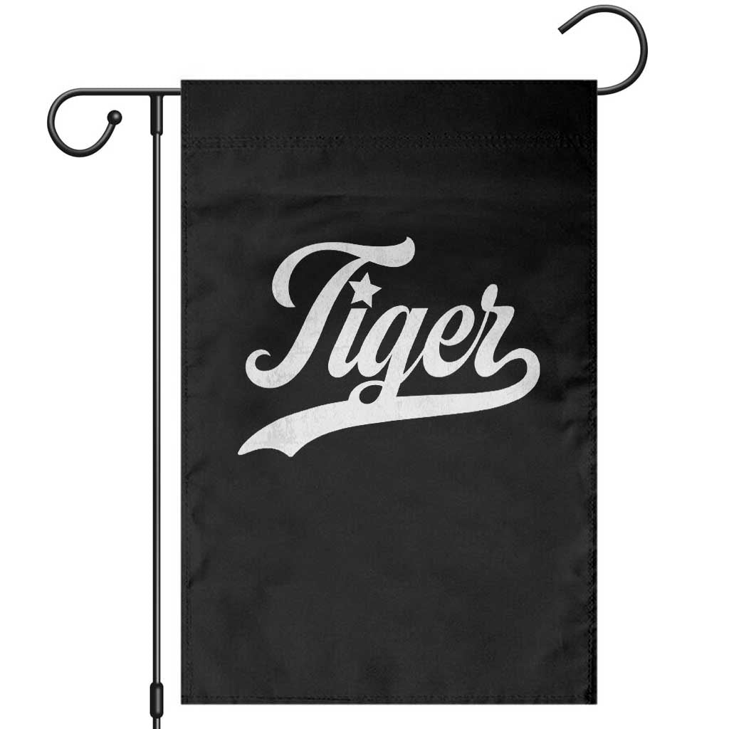 Retro Script Tigers Garden Flag Vintage Sports Team Name TS10 Black Print Your Wear