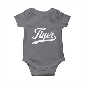 Retro Script Tigers Baby Onesie Vintage Team Name TS10 Charcoal Print Your Wear