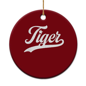 Retro Script Tigers Ceramic Ornament Vintage Sports Team Name TS10 1pc Red Print Your Wear