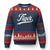 Retro Script Tigers Ugly Christmas Sweater Vintage Sports Team Name TS10 Navy Red Print Your Wear